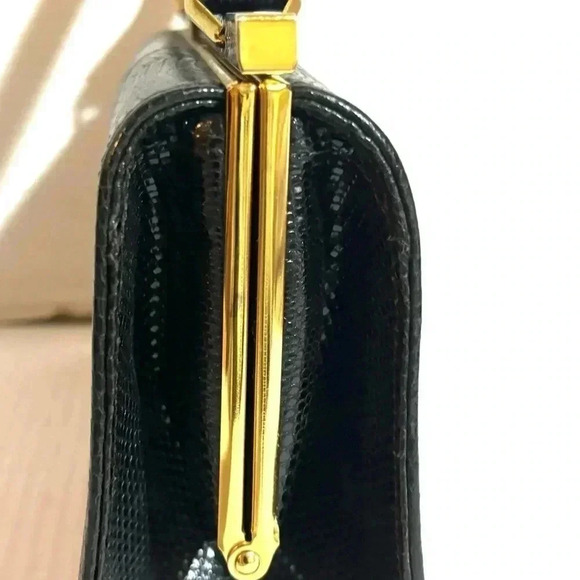 Mappin & wabb black vintage Lizard leather handle bag - Picture 2 of 7